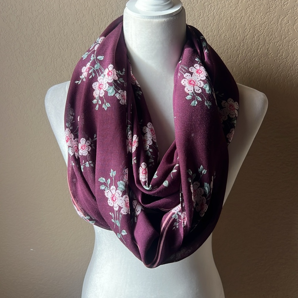 NWT Loft purple floral infinity scarf